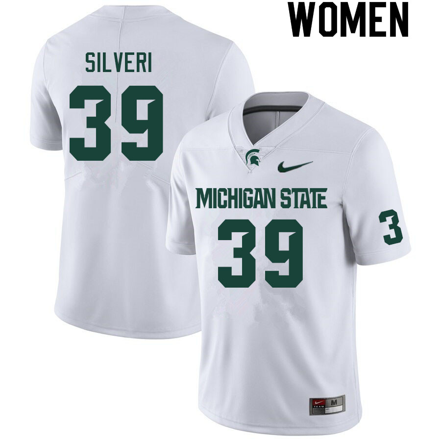 Women #39 Joey Silveri Michigan State Spartans College Football Jerseys Sale-White